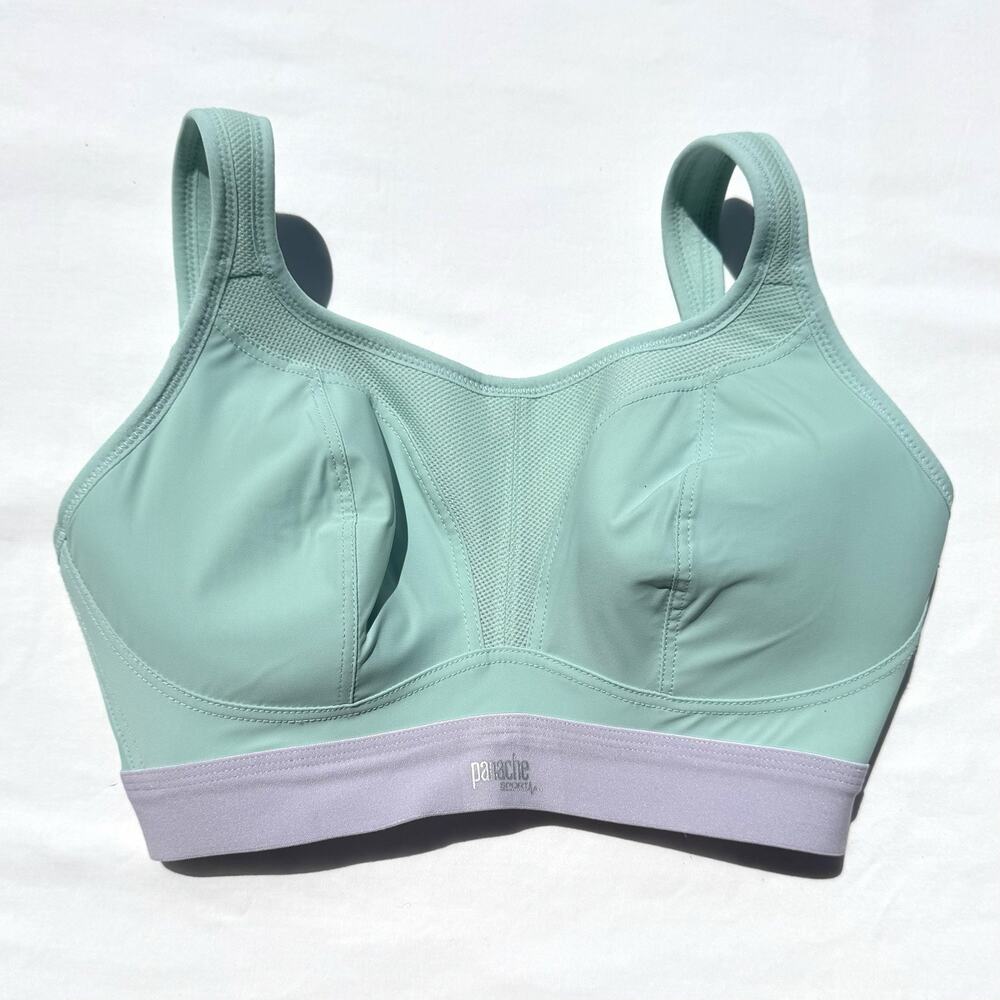 Panache Wire Free Sports Bra High Impact 30E Mint Green Lavender 7341B